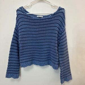 American Eagle Outfitters Off-the-Shoulder Sweater in Navy